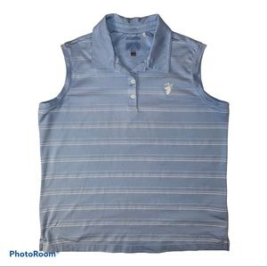 Adidas Women's Blue Sleeveless Golf Polo Shirt L